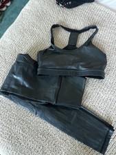 Mono B Active Bra  Leggings Set Black S AT-A0859 Athleisure Outfit