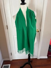 100% Cashmere Unisex Winter Scarf Made in Scotland -GREEN-NEW -READ BELOW