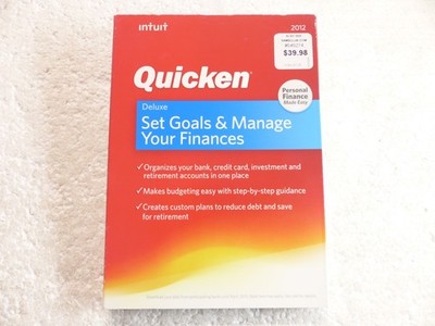 Intuit Quicken Deluxe 2012 (CD, 1-Disc) Windows Mac Software Set Goals & Manage