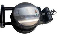 Belgian Waffle Maker by SECURA 360 Rotating,  Stainless Steel with Black Trim