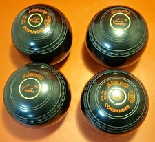 4 x Almark Commander Lawn Bowls Size 0H, Black  13K327