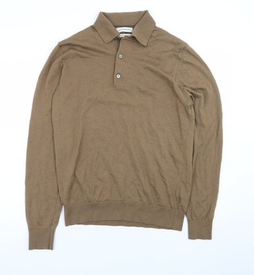 Brauner Henley-Pullover Herren UK Größe M Marks and Spencer