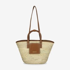 Jacquemus Le Panier Soli Raffia Tote Bag - Light Brown / 223BA / New with Tags