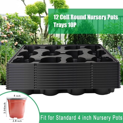 12 Cell Round Nursery Pots Trays Thickened Durable Seedling Pots Shuttle Carr... - Picture 6 of 7