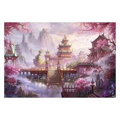 VKTECH Chinese Palace Full Drill 5D DIY Diamond 16x12 inches, 