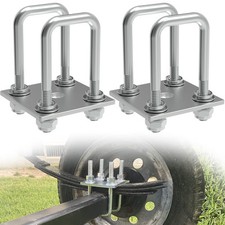 Square U-Bolt Kit for Boat Trailer Mounting Axle Leaf Springs Zinc 4 U-Bolt 