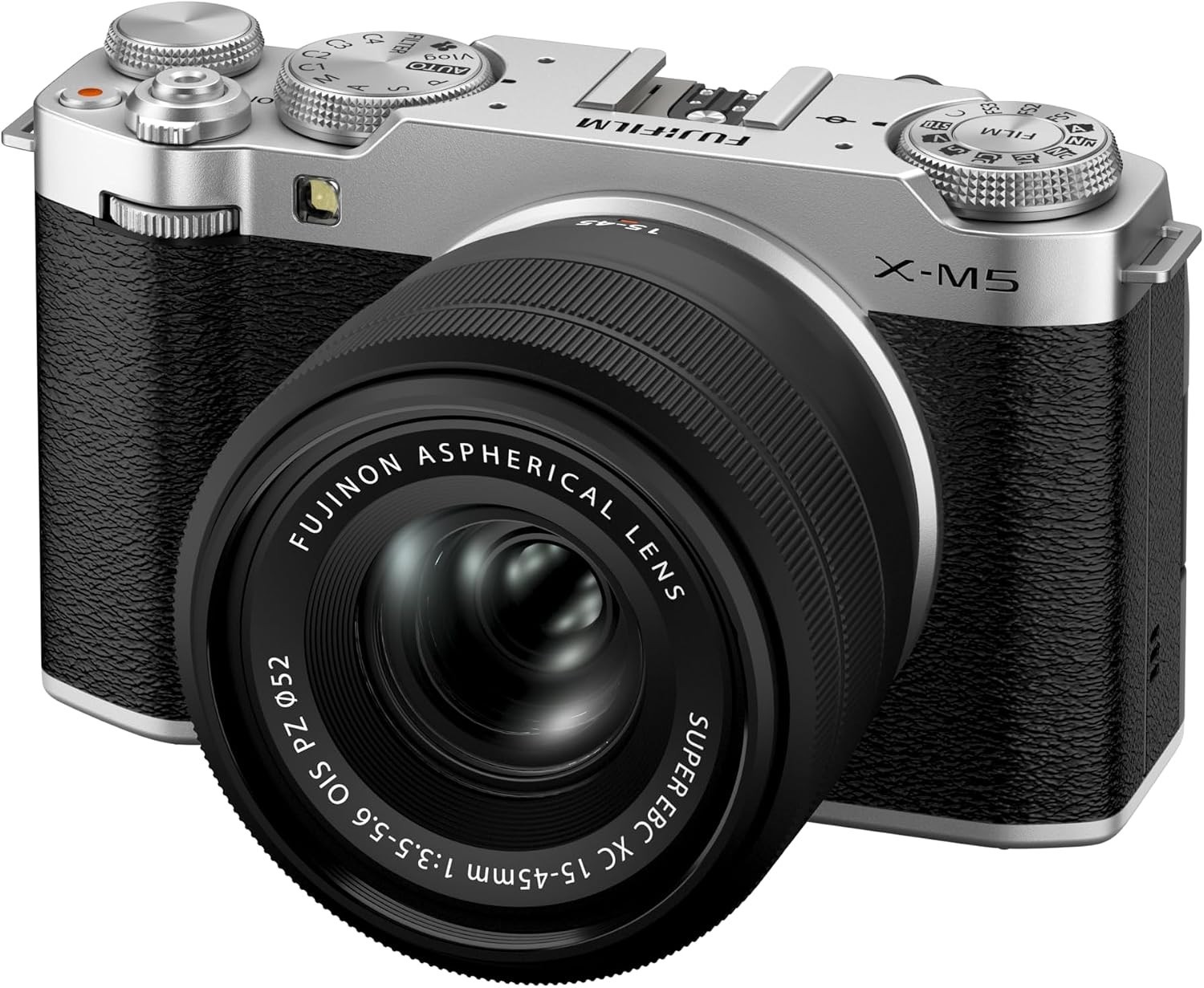 FUJIFILM X-M5 Mirrorless Camera with XC 15-45mm f/3.5-5.6 Lens - Silver