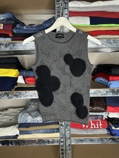 Emporio Armani Italy Knit Top Gray Black Abstract Pattern Sleeveless Tank IT40