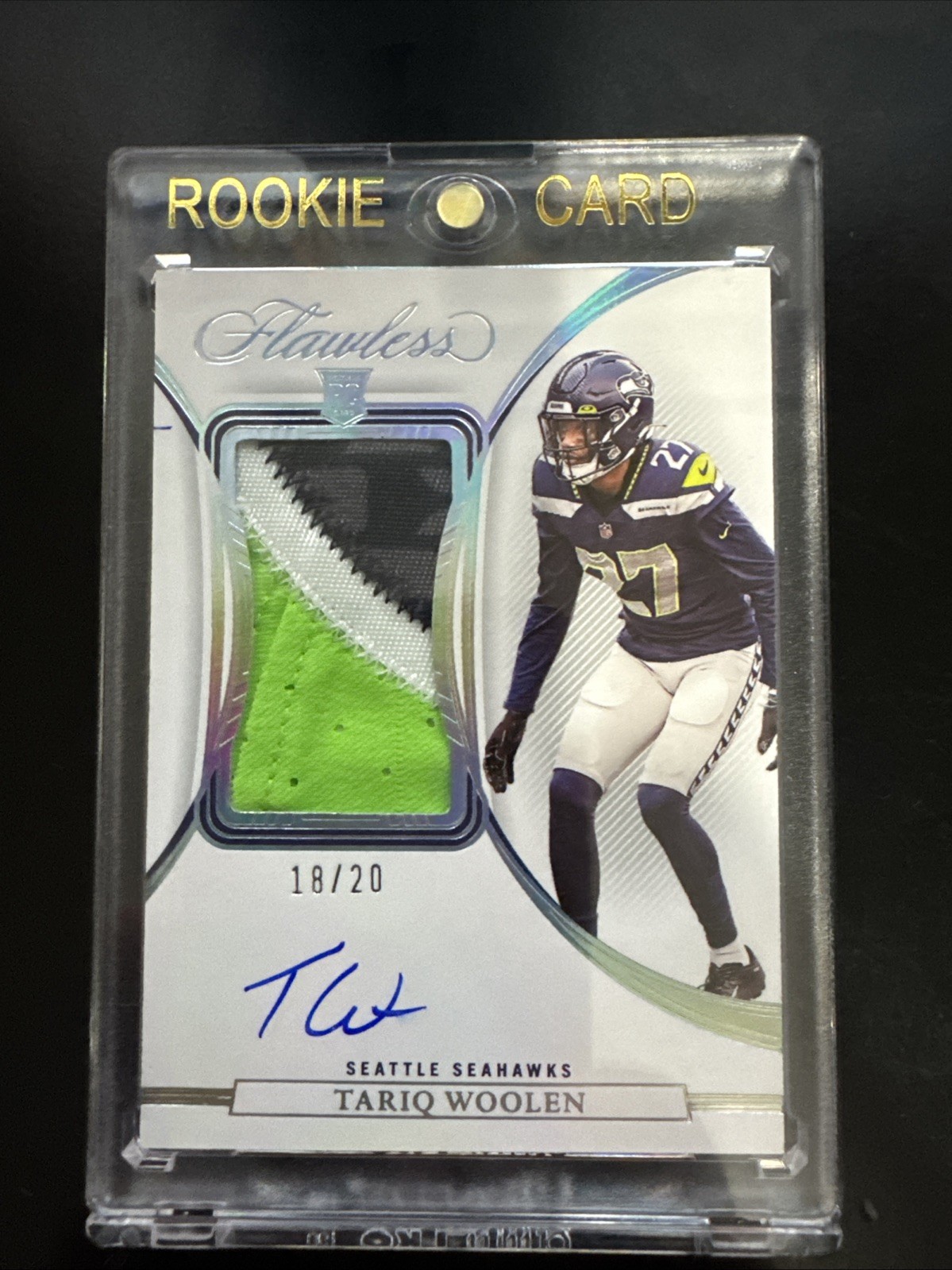 Tariq Woolen Panini Flawless Rookie Patch Autographs #RPATW Silver