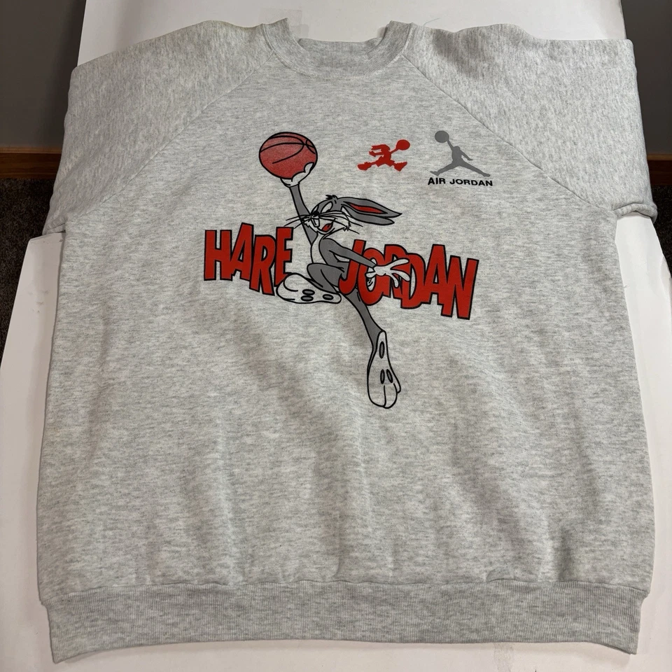Винтажный свитшот 90-х Nike Air Jordan «Заяц Джордан» Looney Tunes Space Jam размер XL - Изображение 2 из 4