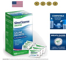 Clinically Proven Saline Packets for Allergies  Sinus Health - 100 Count