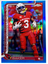 BUDDA BAKER SSP SERIAL #/150 TRUE BLUE REFRACTOR / 2025 TOPPS CHROME #8