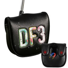 Golf Club Mallet Putter Magnetic Headcover 1 Pack, Stylish Pattern Premium PU
