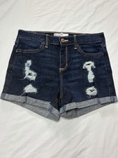 Abercrombie Fitch Kids High-Rise Cuffed Denim Shorts Size 15/16 1495