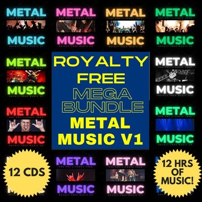 Royalty Free Pop Metal Music CD Mega X12CD PRS PPL Free FREE UK P&P