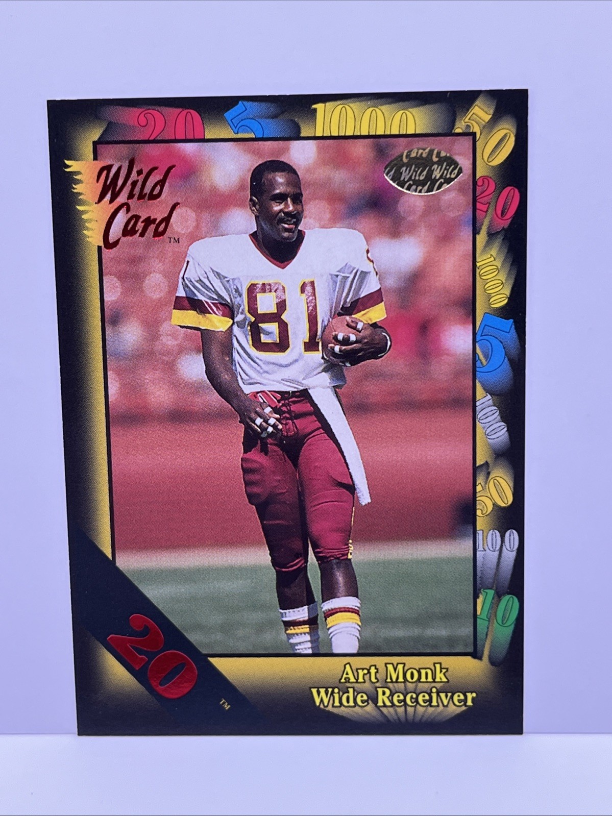 Wild Card 1991 No 49 20 Stripe Parallel Art Monk SP Redskins Commanders