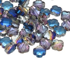 50 Pcs 8mm Shamrock Charm Jewelry Making Supplies for Bracelets, Red Blue