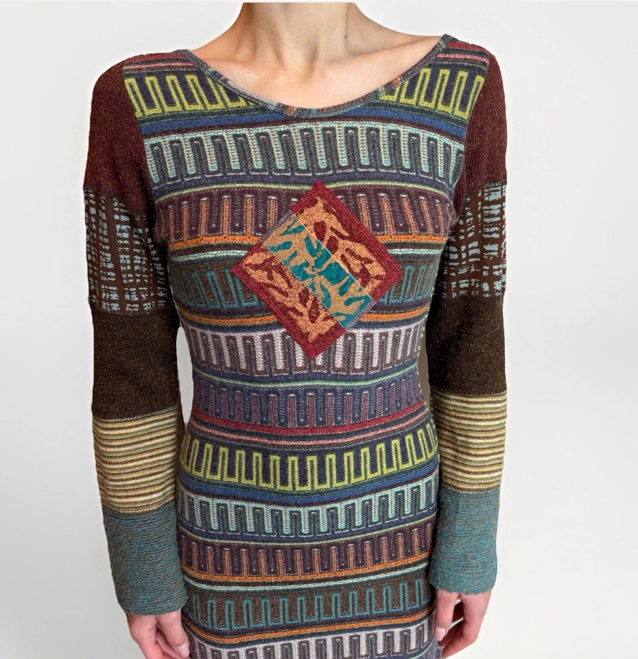 Save The Queen шерсти смесь трикотажа макси длинным рукавом платье винтажный y2k размер M - Изображение 4 из 4