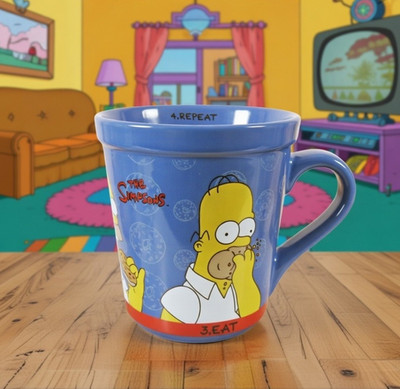 Kinnerton Homer Simpson Becher groß Kaffee Tee Tasse Keramik Lift Open Eat Repeat