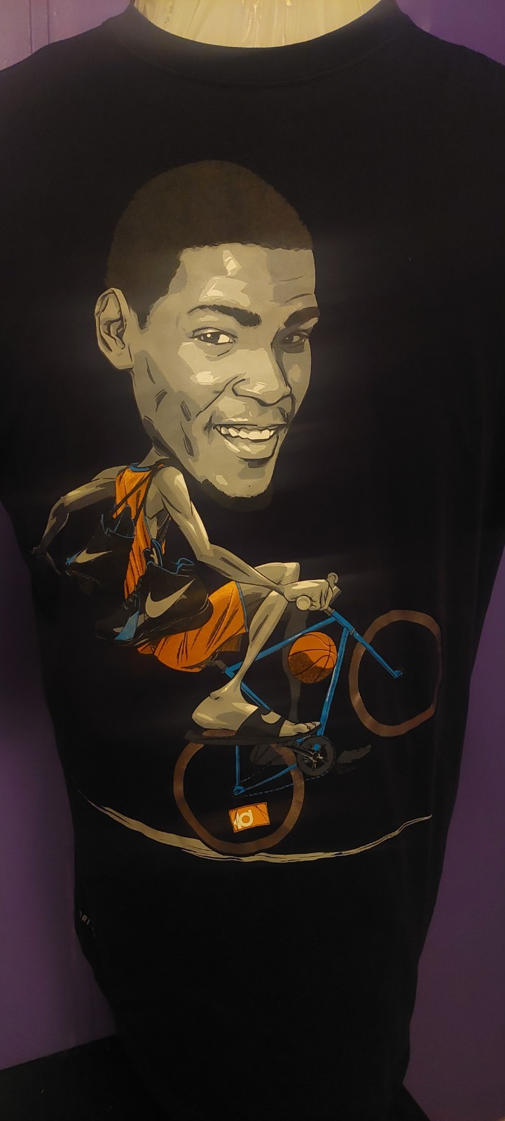 Nike KD Mens XL Kevin Durant Caricature Bicycle Black Tee