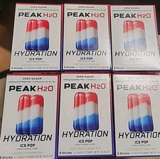 (6) 6ct Peak H2O Ice Pop Sugar Free Drink Mix Hydration Electrolyte Vitamins B