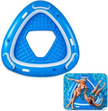 ZONE TECH INFLATABLE ISLAND POOL FLOAT RAFT MULTI PERSON POOL LOUNGER - BLUE