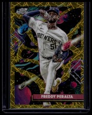 2025 Topps Chrome Cosmic #122 Freddy Peralta Gold Interstellar Refractor #/50