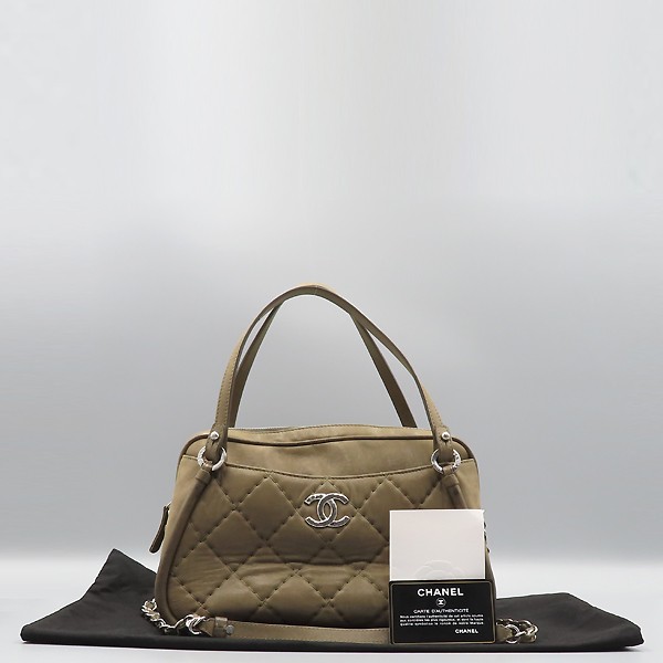 Chanel Brown Calfskin CC Logo Tote Bag with Detachable Shoulder Strap