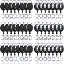 Honoson 50 Pcs Heavy Duty Retractable Badge Reels Batch ID Holder Black