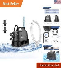 Versatile 200GPH Submersible Fountain Pump - ...