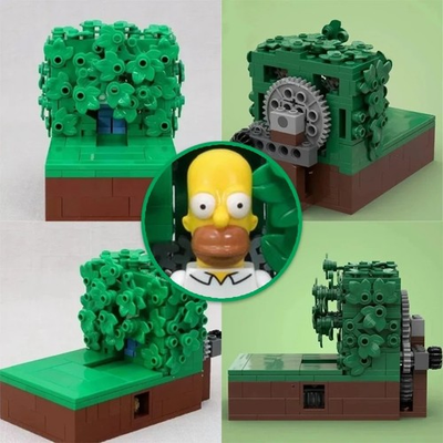 #ad Homer Disappearing into Bush Meme – 227PCS Simpsons Building Block Set Funny Toy $17.99