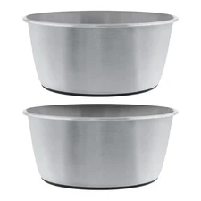 Master Pet Supply Pet Bowl With Anti Skid Base 16-Oz - Stainless Steel - 2 Pack