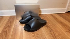 Yeezy YS-02 Coal Black Slides Men's US 8 Fast Ship In Hand