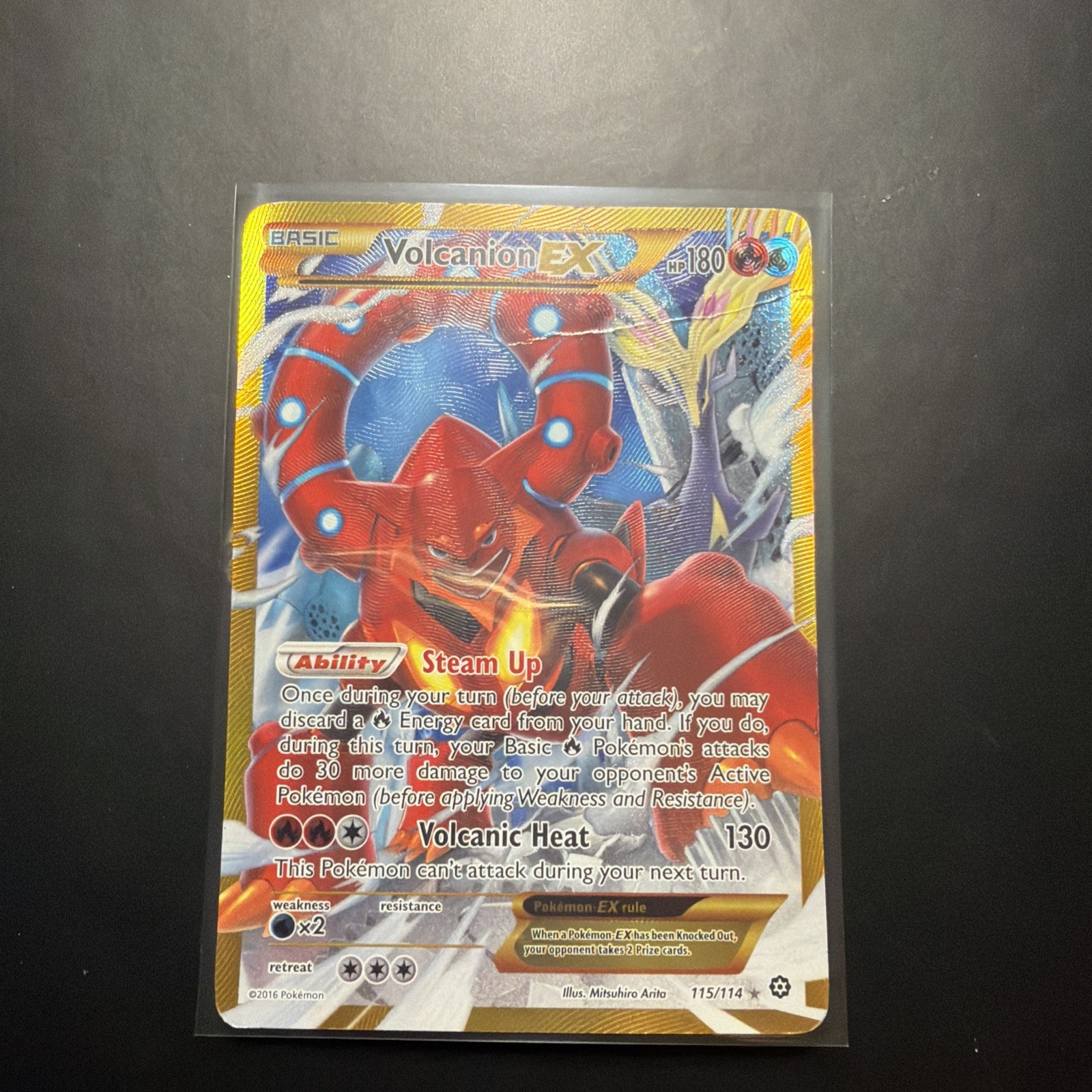 The Pokémon Company Volcanion EX 115/114 Steam Siege Secret Rare Full Art Holo