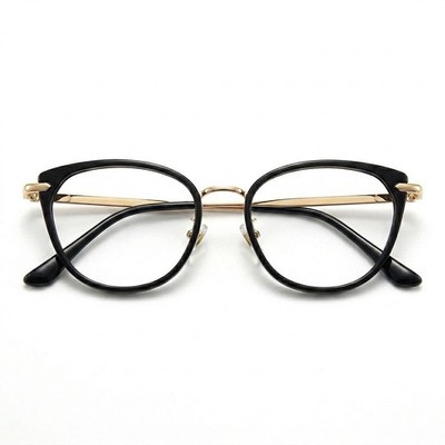 Cat-Eye Blaulichtbrille | Metallgestell ohne Sehstärke | Stärke 0