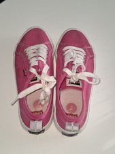 Pink Levi Low Top Trainers Size 3 .Lace Up Very GoodCondition