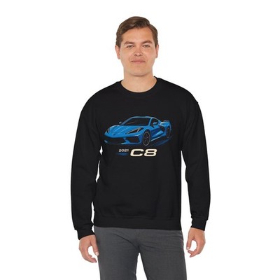 2021 C8 Stingray Rapid Blue Mid Engine Chevy Supercar Crewneck Sweatshirt