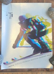 1968 Ski Racing art poster B. Martin Petersen downhill GREAT COLORS Olympic?