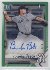 2021 Bowman Draft Chrome Pick Green Refractor 16/99 Brendan Beck Auto 7ba
