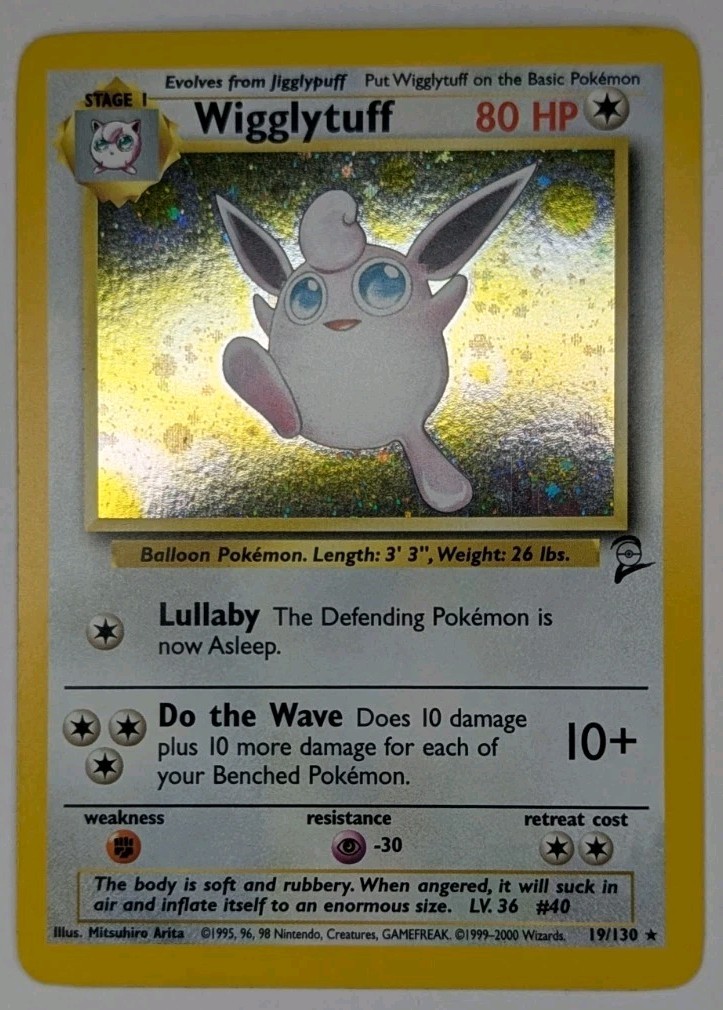 Wigglytuff 19/130 Pokémon TCG Base Set 2 Holo Rare NM