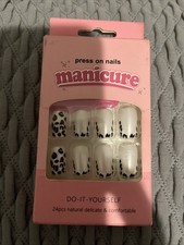 Press On Nails Dalmatian Design French Tip