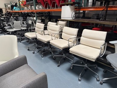 Herman Miller Eames Leather Soft Pad Management Chairs LOADED 8 Available