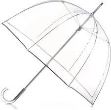 totes Adult Clear Bubble Umbrella with Dome Canopy and Lightweight Wind and Rain