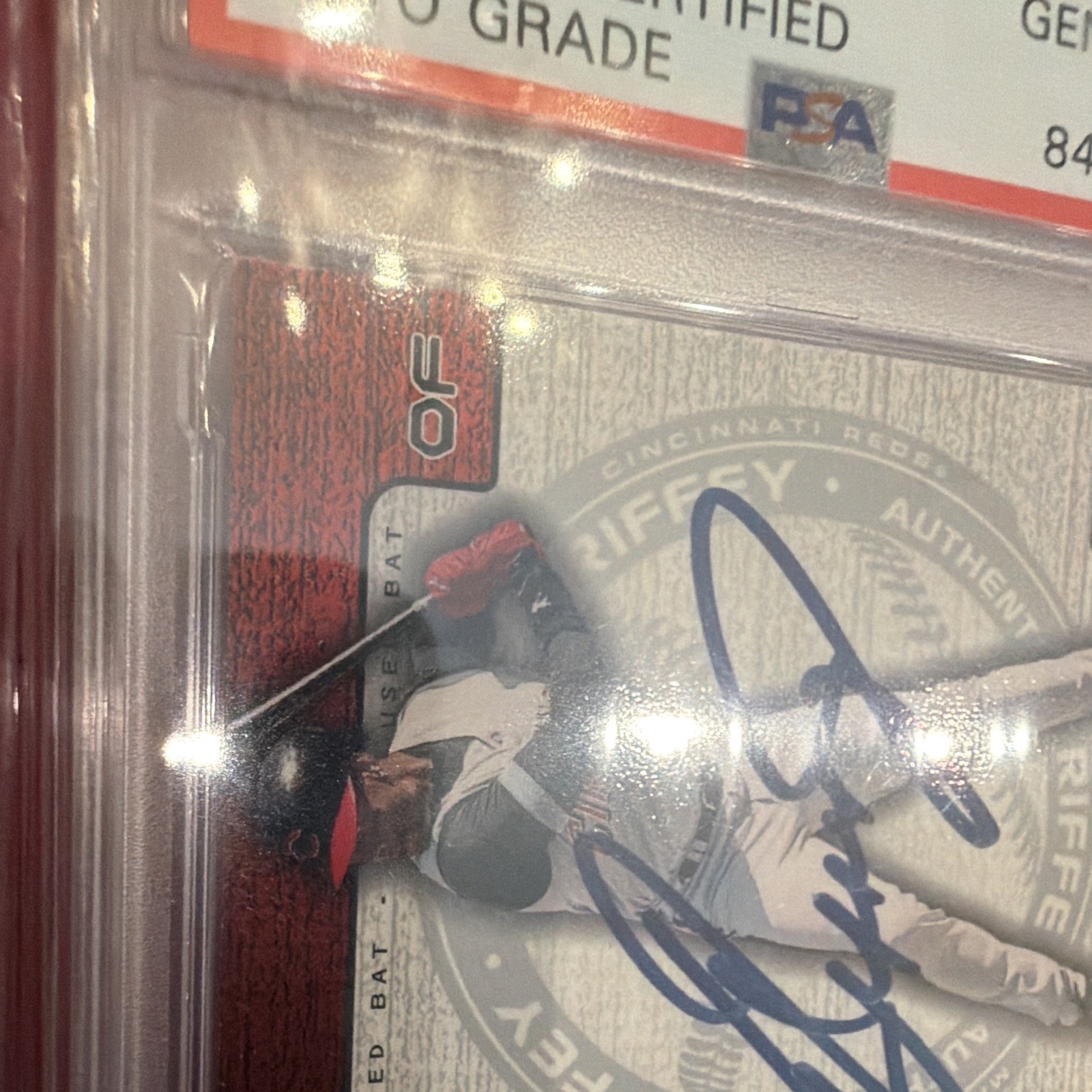 2001 Upper Deck MVP Ken Griffey Jr #AG-B Of 30 Game Used Bat Autographed Psa 10 view 5