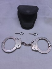 Smith and Wesson Handcuffs W/2 Key's & Dutyman Holster MODEL M-100 Made In USA