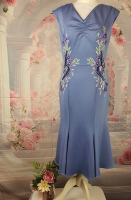 Emma Bridals Kleid periwinkle blau bestickt Anlass UK 10 Hochzeitsgast