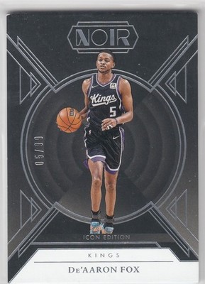 De'Aaron Fox 2024-25 Panini Noir Icon Edition 5/99 #132 Jersey Number Match ZV