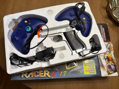 Power Racer Super Joystick Plug n Play Game System Control (2) Gun Cable Adaptor