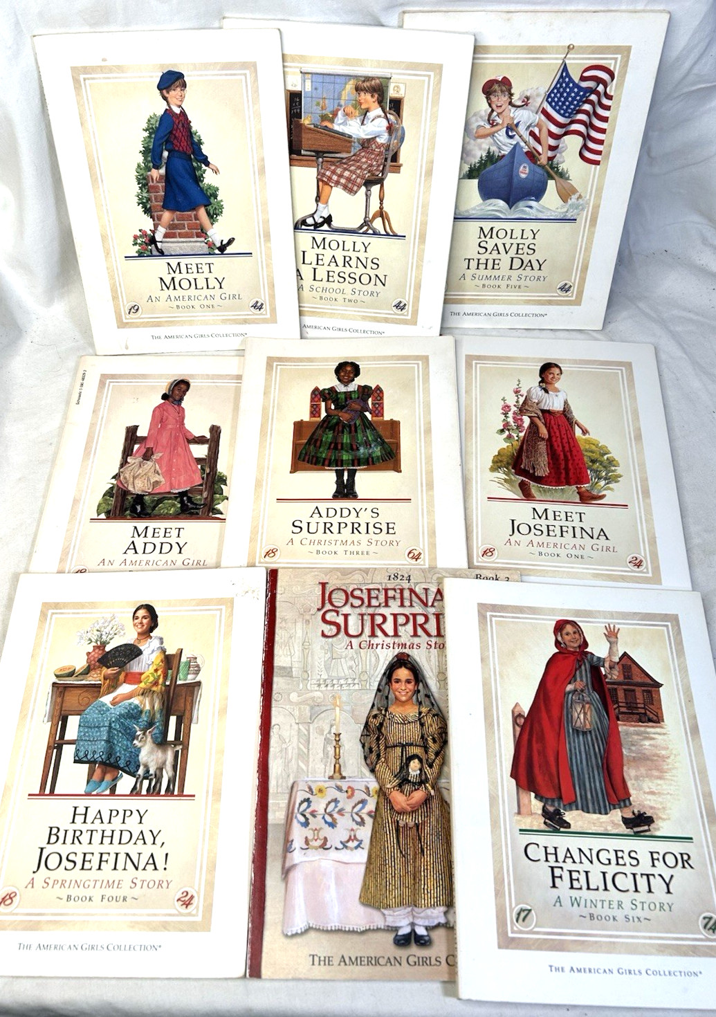 Lot of 9 American Girl Books Molly, Addy, Josefina, Felicity
