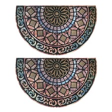 ANDSTAR 18x30 Half Round Non-Slip Doormat, Entryway Rubber Mat, 2 Pack